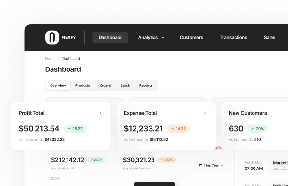 Dashboard preview showing sales analytics